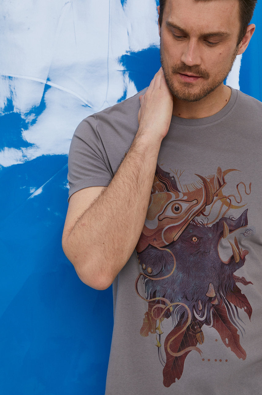 Men's T-shirt by Iza Dudzik, graphic grey