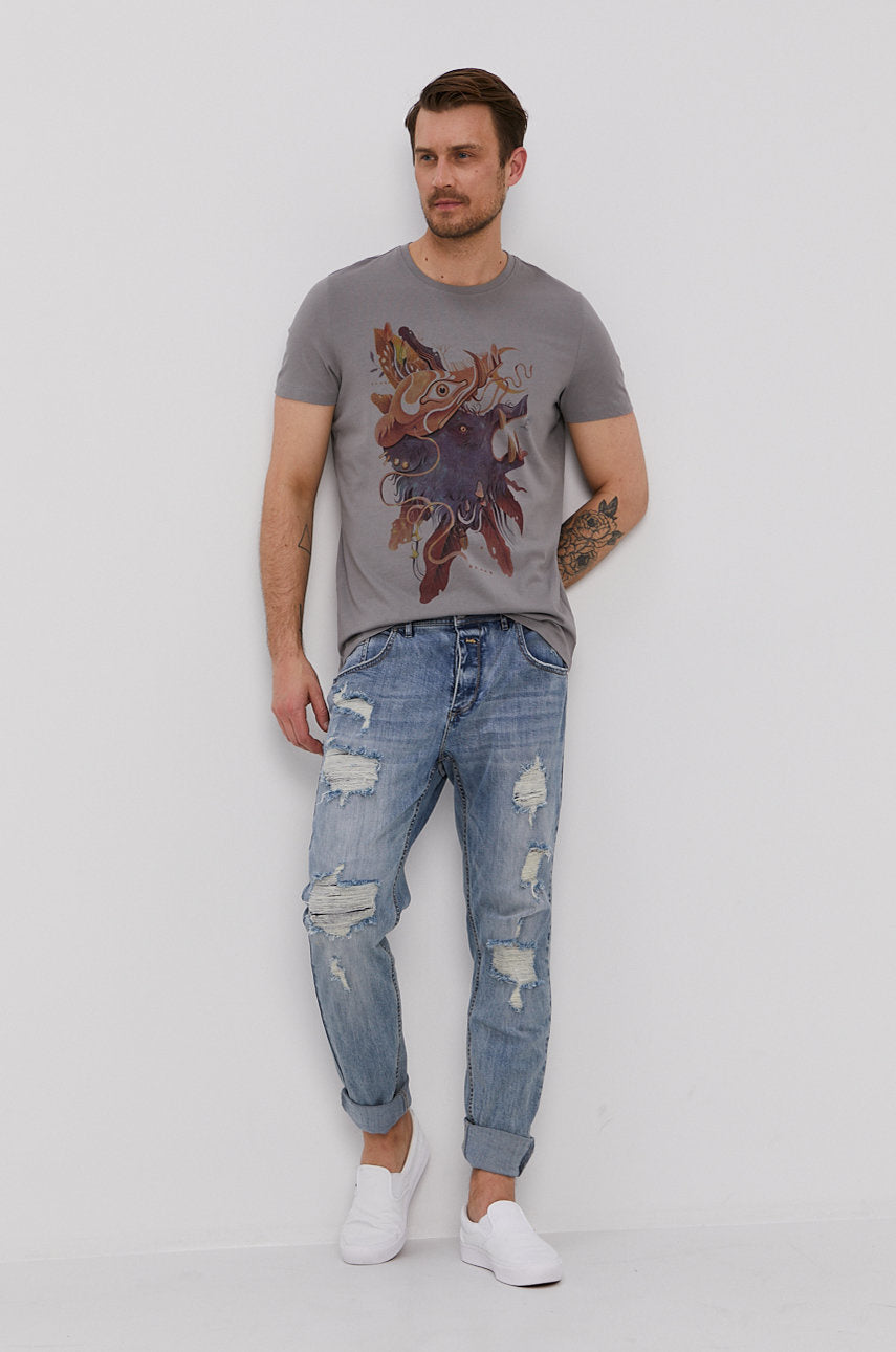 Men's T-shirt by Iza Dudzik, graphic grey