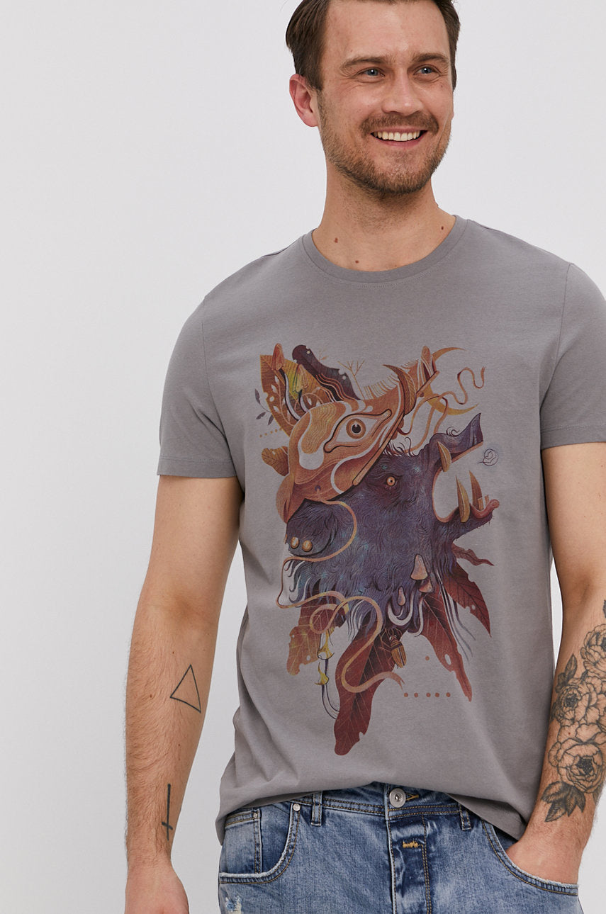 Men's T-shirt by Iza Dudzik, graphic grey