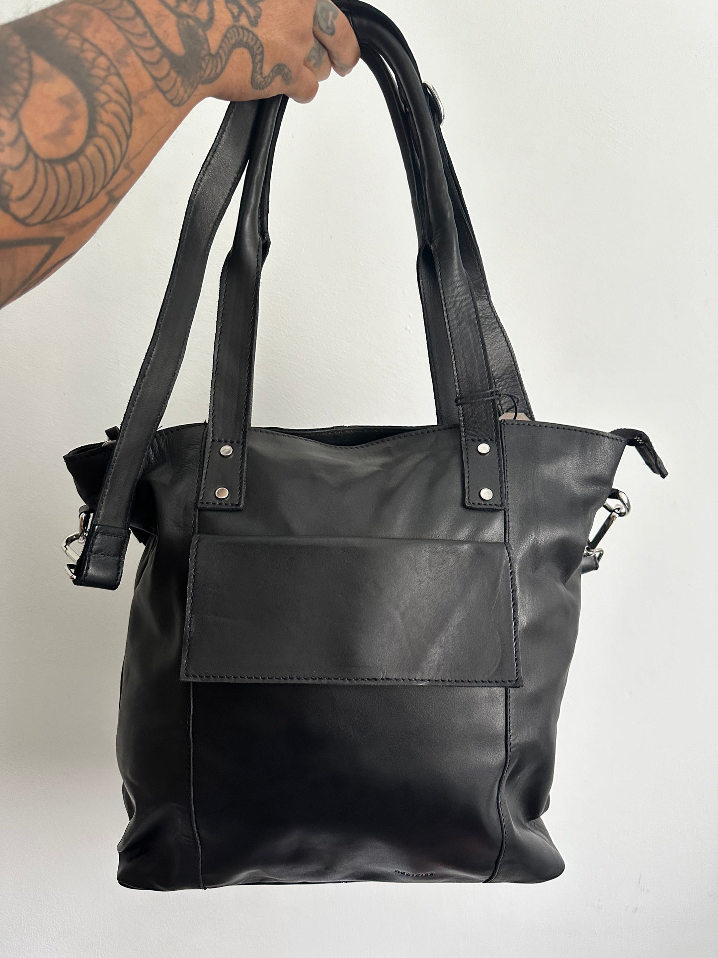 Eco leather black handbag