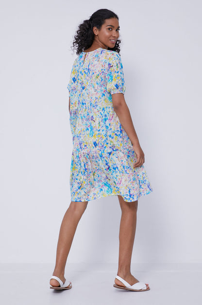 Patterned summer women's A-shaped viscose dress