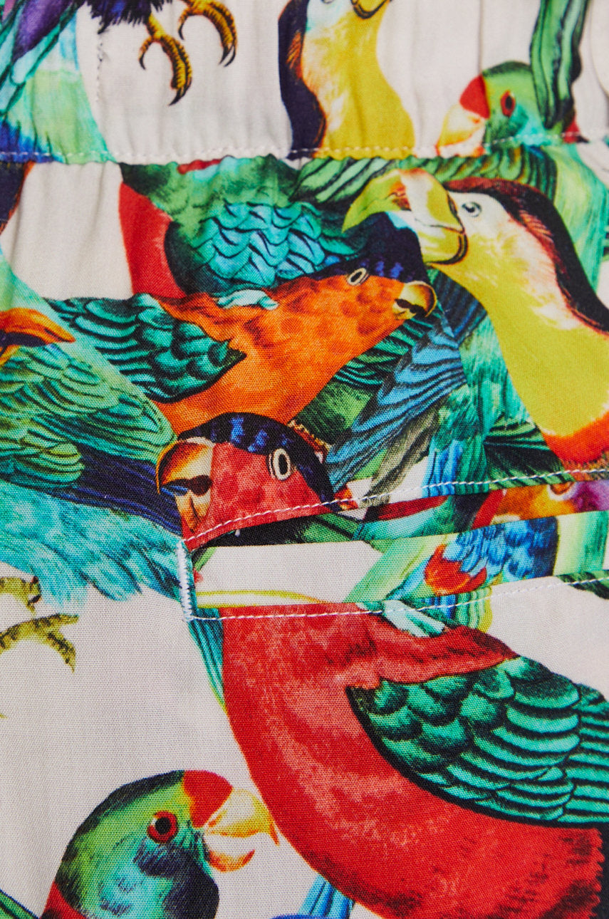 Women's viscose shorts with parrots