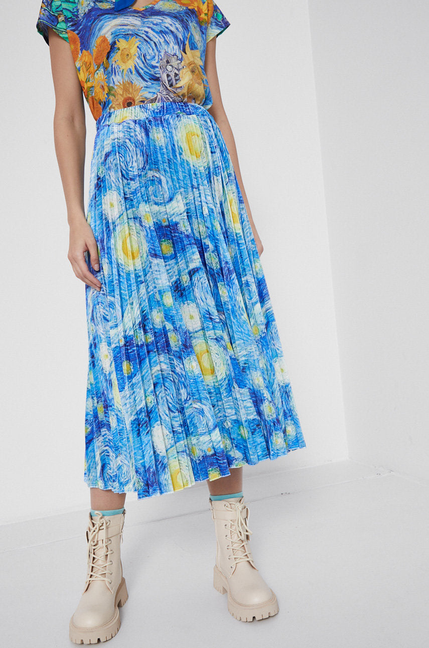 Van Gogh collection Starry night pleated skirt