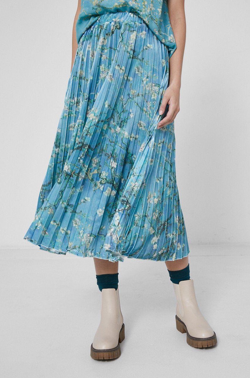 Van Gogh collection Almond blossom pleated skirt