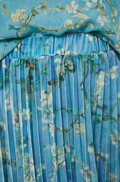 Van Gogh collection Almond blossom pleated skirt