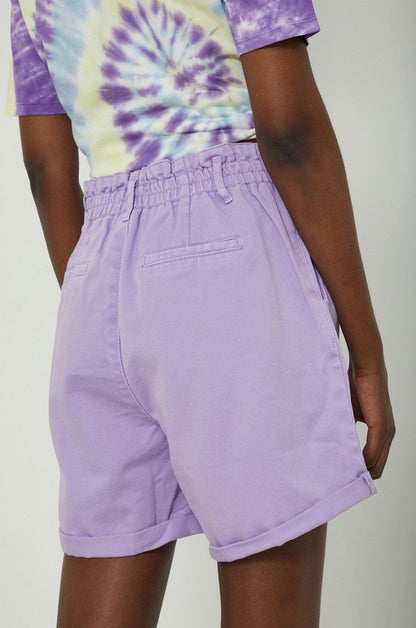 Women's high waist lavender denim shorts