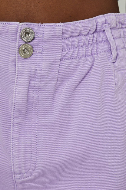 Women's high waist lavender denim shorts