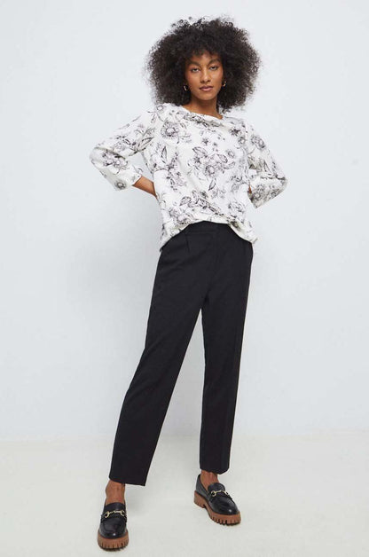 Women's floral white blouse