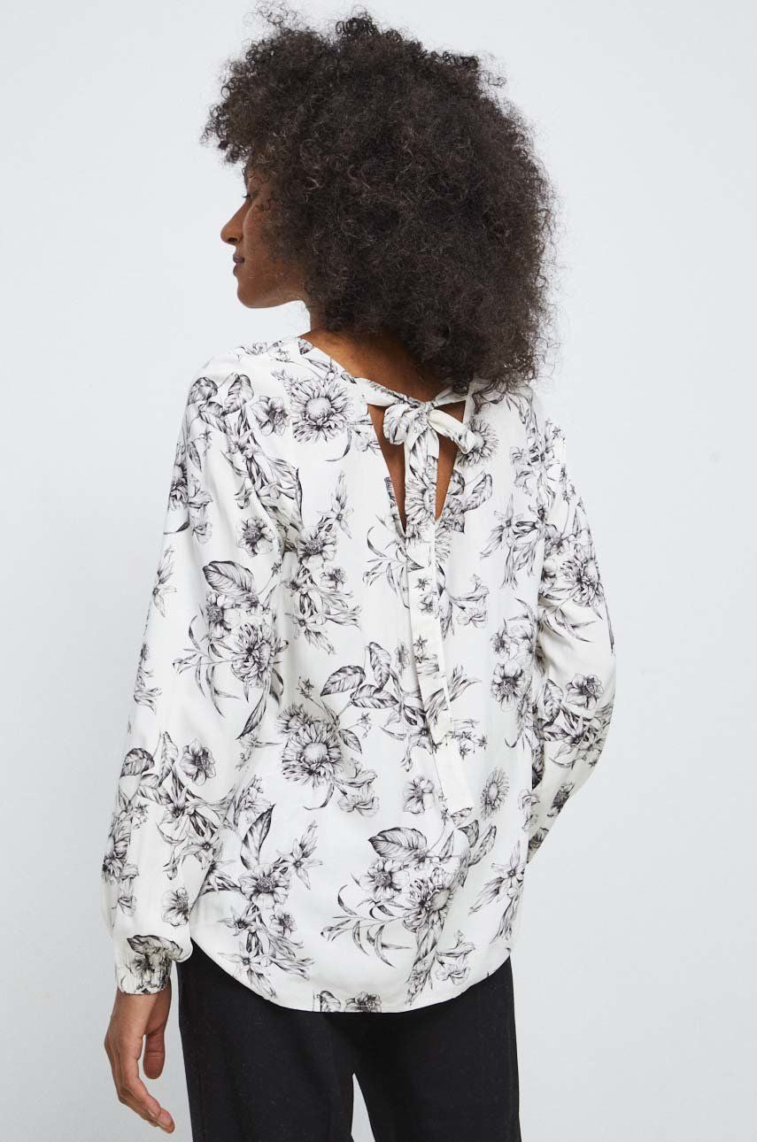 Women's floral white blouse