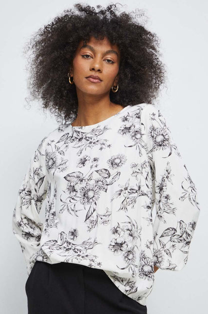 Women's floral white blouse