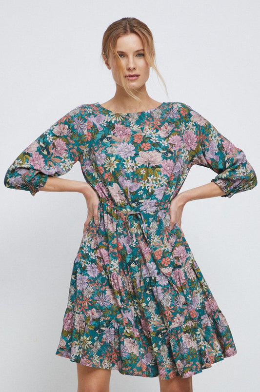 Women's flared floral viscose dress last Size S, L