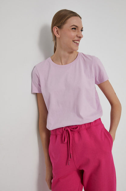 Women's pink plain t-shirt