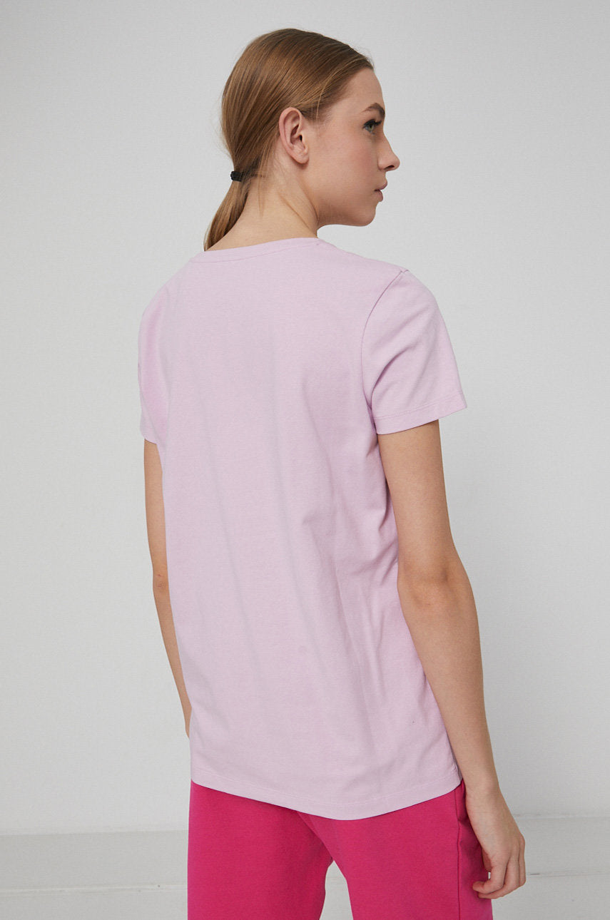 Women's pink plain t-shirt