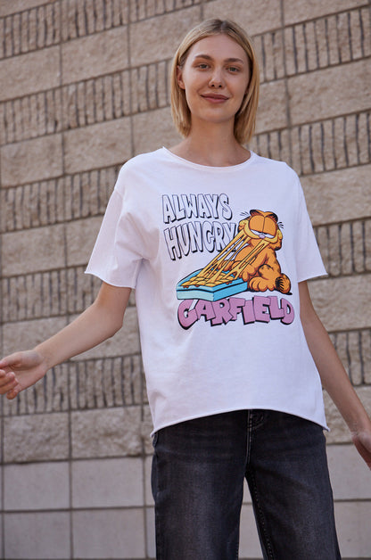 Women's white cotton Garfield T-shirt LAST SIZE S