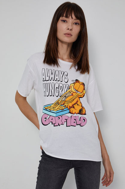 Women's white cotton Garfield T-shirt LAST SIZE S