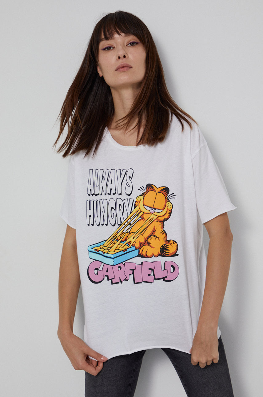 Women's white cotton Garfield T-shirt LAST SIZE S