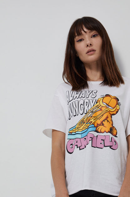 Women's white cotton Garfield T-shirt LAST SIZE S