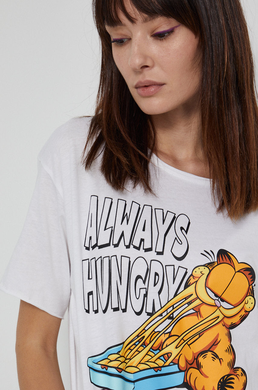 Women's white cotton Garfield T-shirt LAST SIZE S