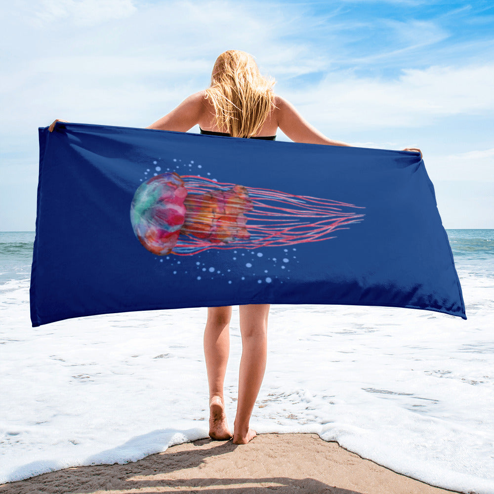 Watercolor jellyfish Towel