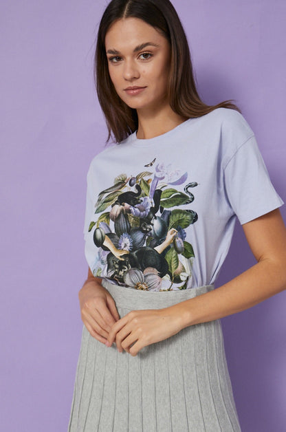 Women's plums cotton T-shirt